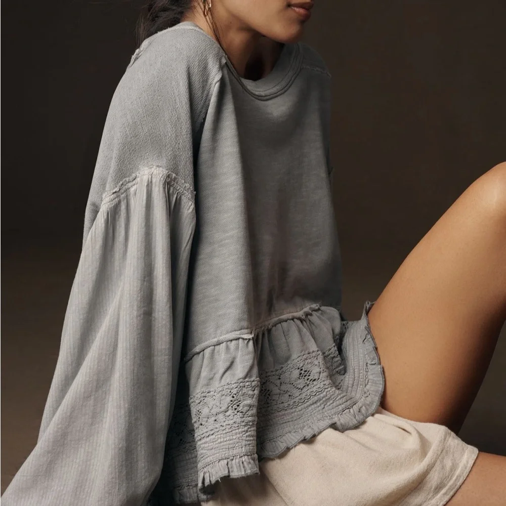 Pilcro Cropped Babydoll Top - Picture 3 of 8